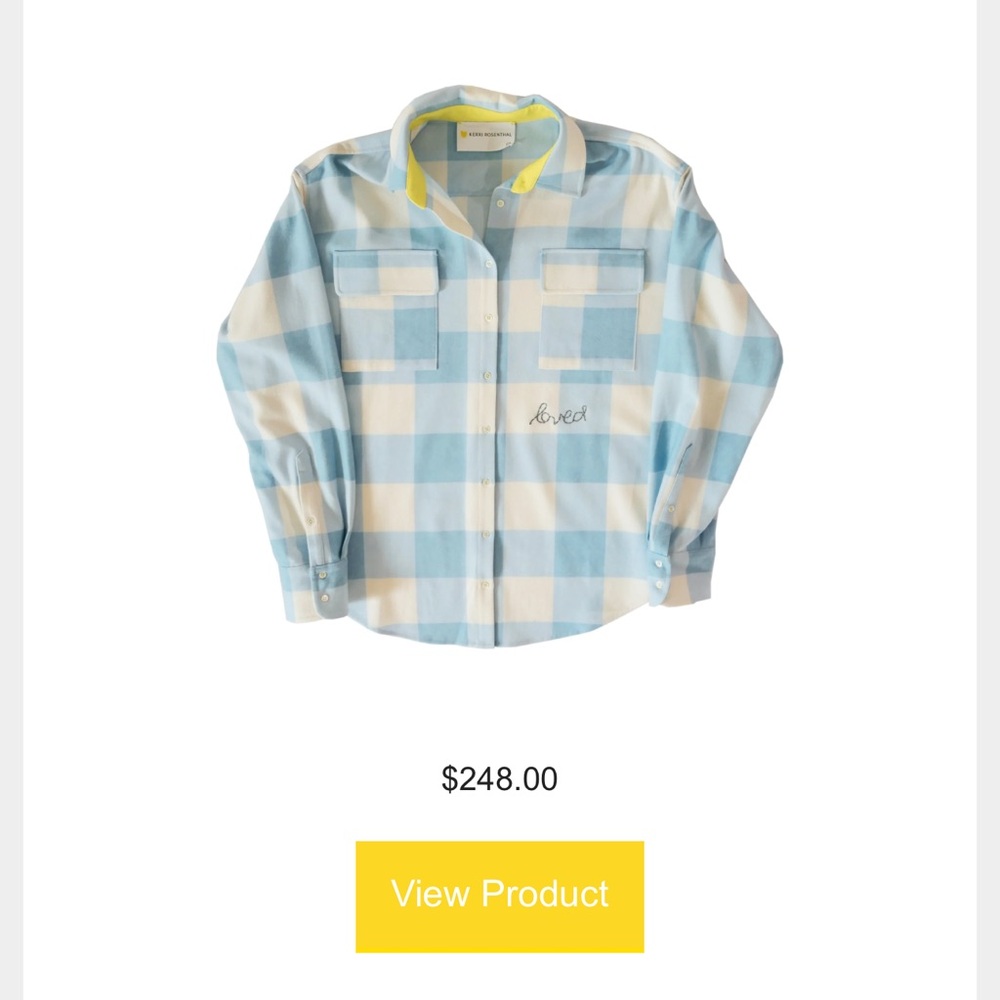 SOLD - Wool blend boyfriend flannel by Kerri Rosenthal